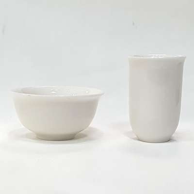 White Porcelain Aroma and Tasting Cup Set - 1 Aroma Cup, 1 Tasting Cup - Chinese Tea Education Kit