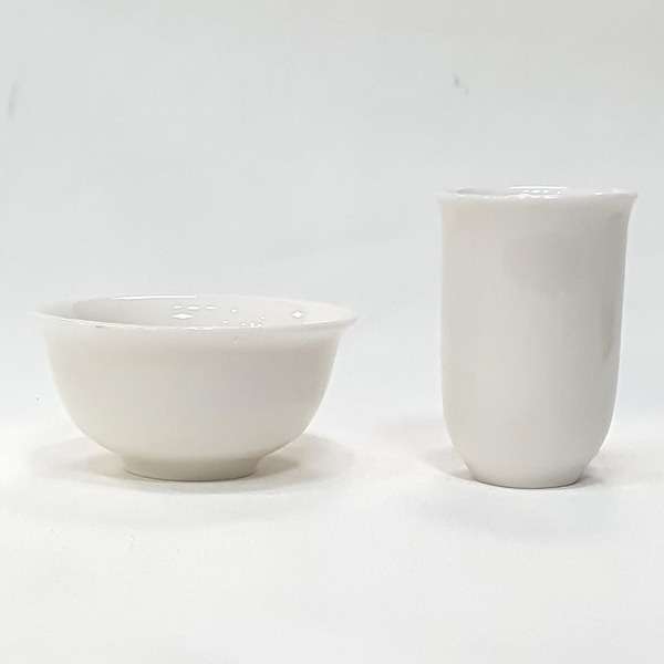 White Porcelain Aroma and Tasting Cup Set - 1 Aroma Cup, 1 Tasting Cup - Chinese Tea Education Kit