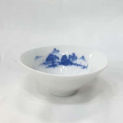 Blue and White Porcelain Landscape Tea Cup No. 2 - Single Puerh Tea Brewing Cup