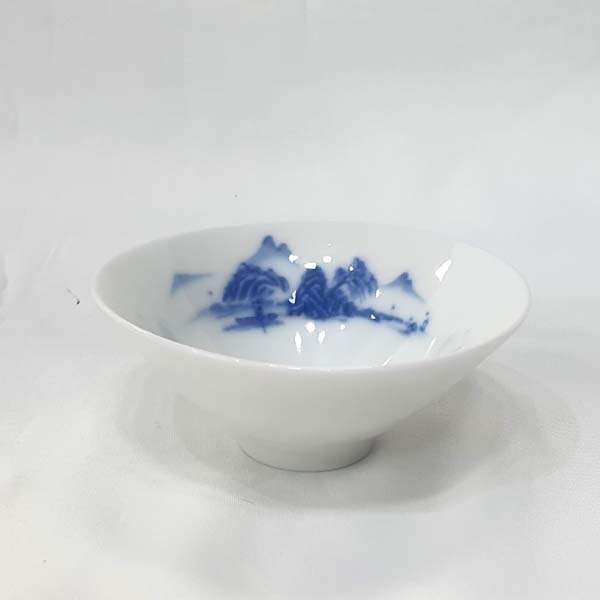 Blue and White Porcelain Landscape Tea Cup No. 2 - Single Puerh Tea Brewing Cup