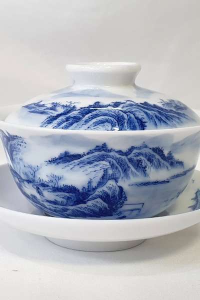 高級青花蓋碗 新3号 中国蓋碗配
