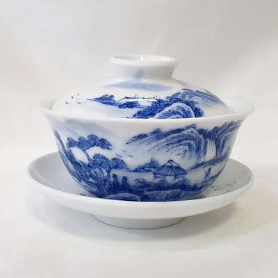 Premium Blue and White Gaiwan No. 5 Chinese Gaiwan Set