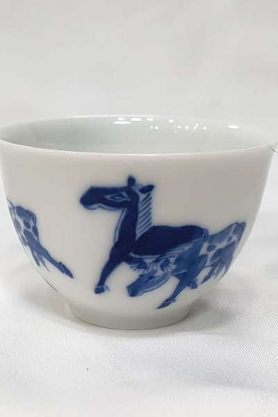 景徳鎮 約心梅 青花 茶杯 3号 末 高級 ギフトセット 約心鎮장 茶器杯