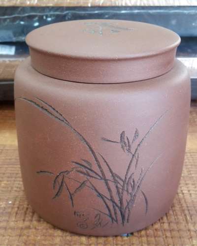 紫砂茶筒(両筒)2018-63号/茶壺/茶保管容器/紫砂ジャー