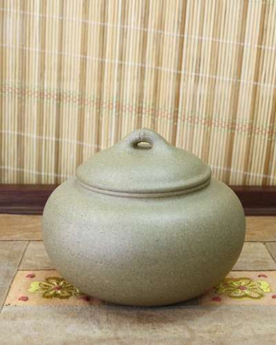 紫砂茶入れ(両筒)小 壺型 無地 31号/茶壺/茶保管容器/紫砂壺