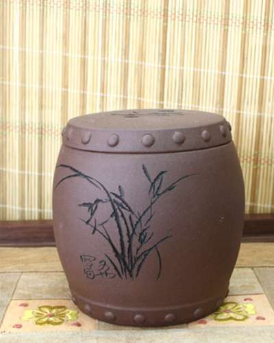紫砂茶缶(両耳)小 新10号/茶壺/茶葉保存容器/紫砂壺