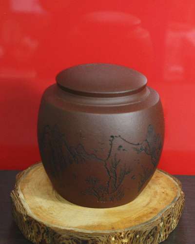 紫砂茶缶(両通)小 新11号/茶壺/茶保管缶/紫砂壺