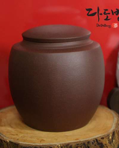 紫砂茶缶(両通)中 3号 無地/茶壺/茶保管缶/紫砂ジャー