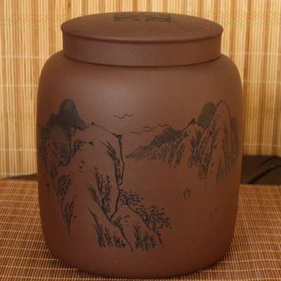 紫砂茶缶（両通）大 1号/茶壺/茶保管缶/紫砂容器