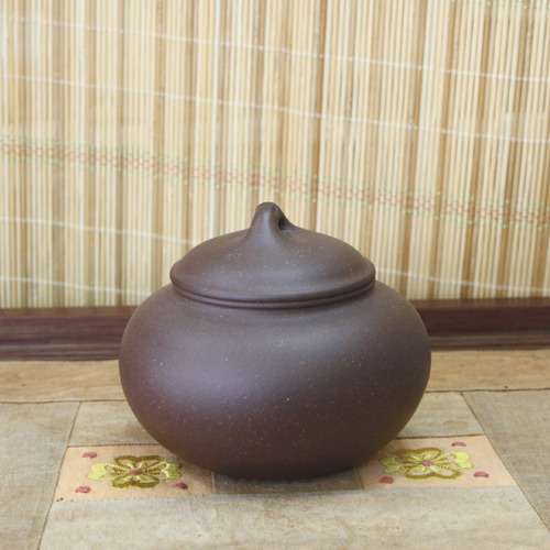 Zisha Tea Jar (Double-Wall) Small Urn-Shaped Plain 32 Size / Tea Container / Tea Storage Jar