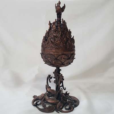 Baekje Bronze Incense Burner Reproduction by a Korean Master Craftsman