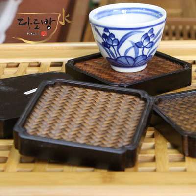 Woven Bamboo Square Tea Cup Coaster