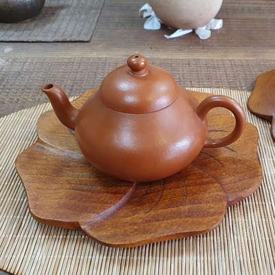 Jujube Wood Flower Petal Tea Tray Large Size / Teapot Sold Separately / Serving Tray Coaster