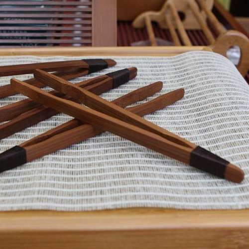 Premium Handmade Bamboo Tea Cup Tong with String (1pc)