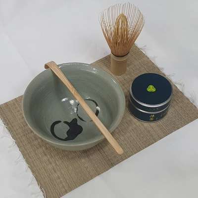 Tatami-Style Tea Mat Table Runner Matcha Setting