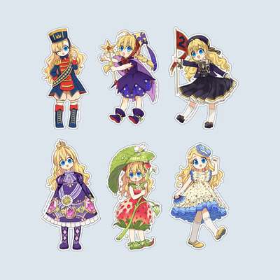 [Goods] One Day I Became a Princess - Removable Sticker 3-Piece Set (A/B)