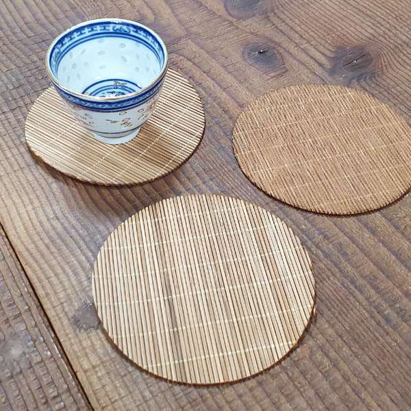 Bamboo Paw-Shaped Tea Cup Coaster 9.5cm Teacup Mat 1pc
