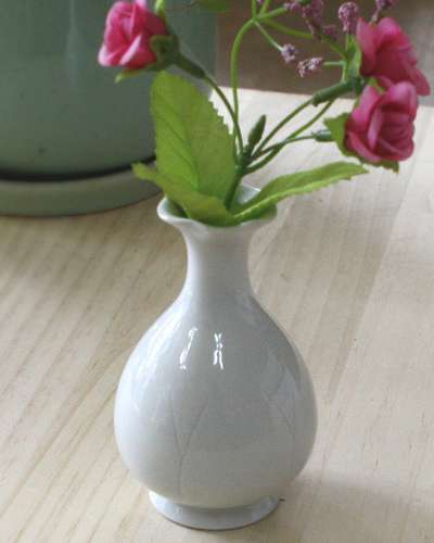 高級白磁蓮の葉花瓶/多花瓶/一輪花瓶