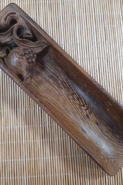 高級台湾ザクロ彫刻茶盤 2号/茶則/茶挟 限定販売