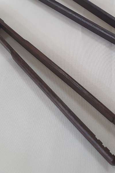高級 手工 黒檀 茶杯トング 1個 無垢材 茶道 茶挟 茶道具