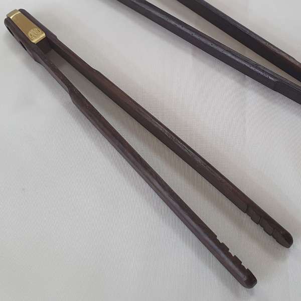 Premium Handcrafted Ebony Wood Tea Cup Tongs - Single Piece Natural Wood Tea Ceremony Tool