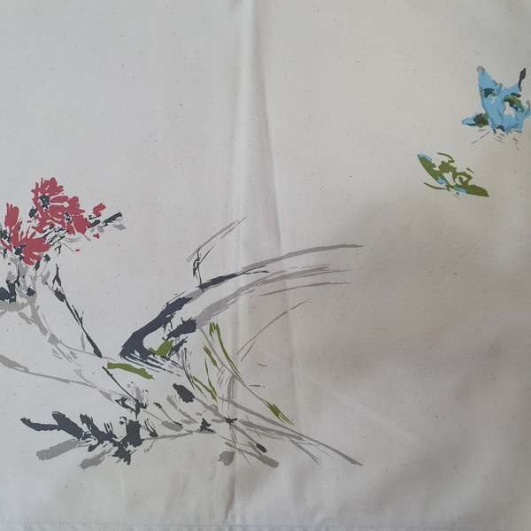 Cotton Teapot Stand - Large (Butterfly and Chrysanthemum) 5643