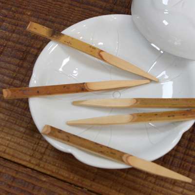 Japanese Wooden Fork 9cm - Dasik Holder Set of 5 / Wagashi Fork