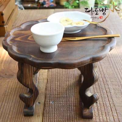 Pine Wood Folding Soban Table 25(Small) - Korean Tea Table for Tea Ceremony