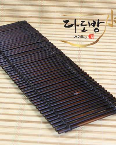 Handmade Bamboo Rectangular Coaster Black Tea Table Mat Teacup Stand