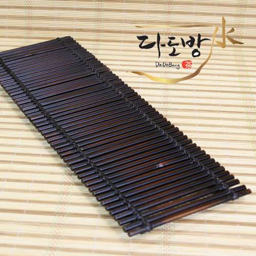 Handmade Bamboo Rectangular Coaster Black Tea Table Mat Teacup Stand
