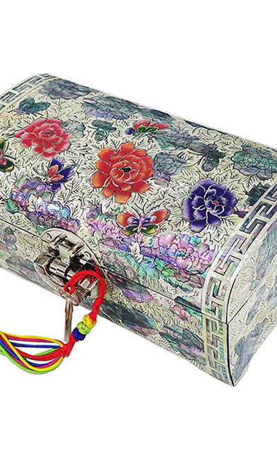 【透彫】クルリム7号2段 - 牡丹（黒）