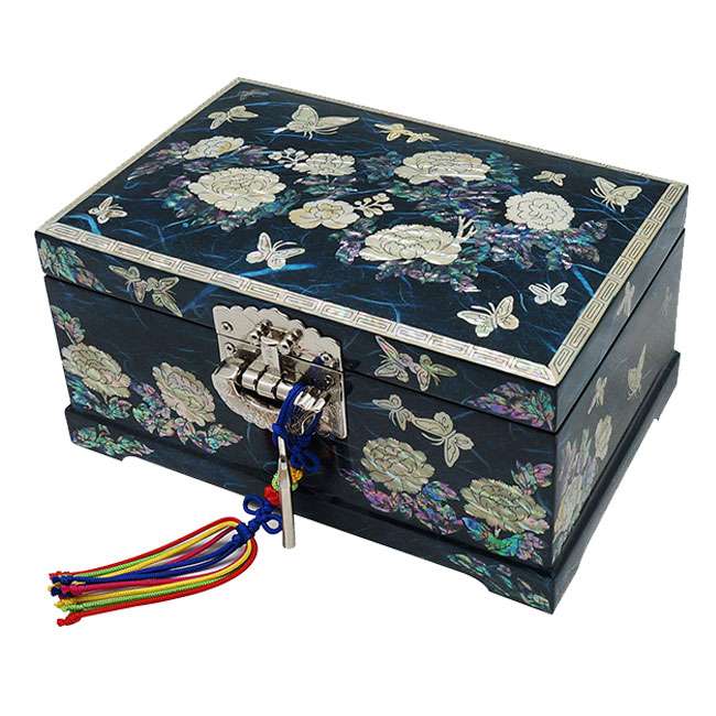 [Hanji] No. 8 Two-Tier - Peony (Blue)