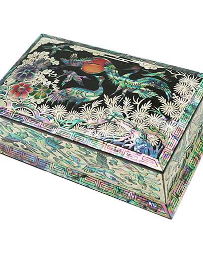斜線名刺入れ 松鶴3 黒