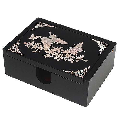 One-Piece Business Card Box Black Butterfly