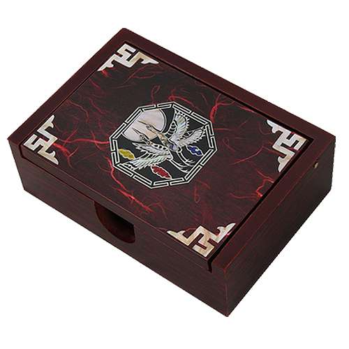 Nacre Lacquerware Korean Paper Business Card Holder Octagonal Crane Red