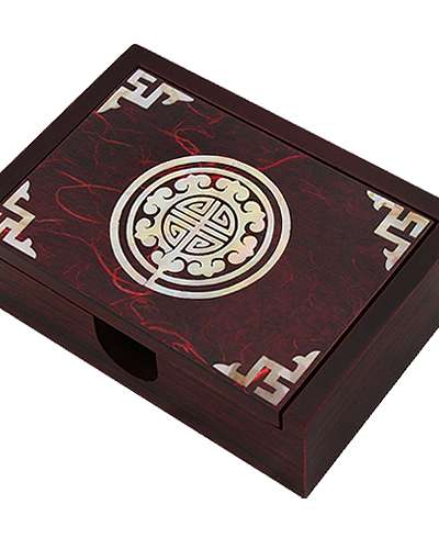 螺鈿漆器 韓紙 名刺箱 伝統文様 赤
