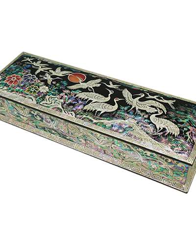 斜線筆函 松鶴3 黒色