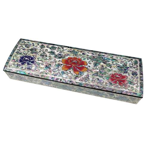 Separable Peony Colored Pen Case - Black