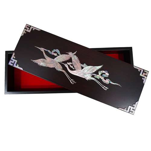 [Separable] Multi-Purpose Rectangular Jewelry Box - Cranes and Pines