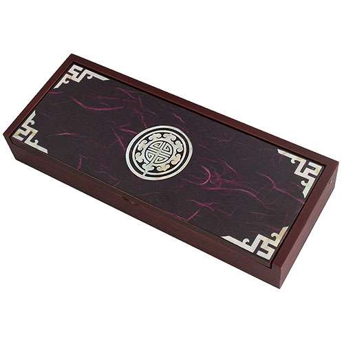 Mother-of-Pearl Lacquerware Inlay Pen Case with Traditional Pattern