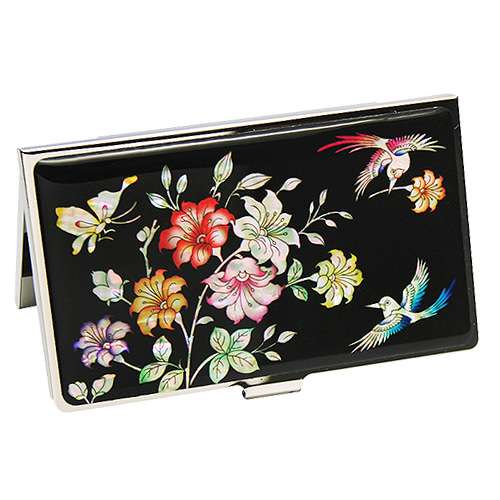 Mother-of-Pearl Inlaid Lacquer Business Card Case - Cherry Blossom