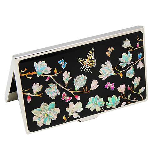 Lacquerware Business Card Case with Magnolia Design