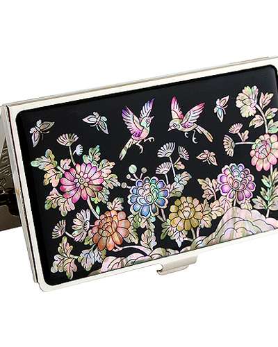 螺鈿漆器 名刺ケース 花鳥