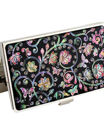 螺鈿漆器 名刺ケース つるの花