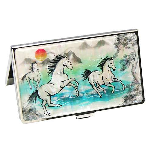 Lacquerware Inlay Business Card Case - Horse