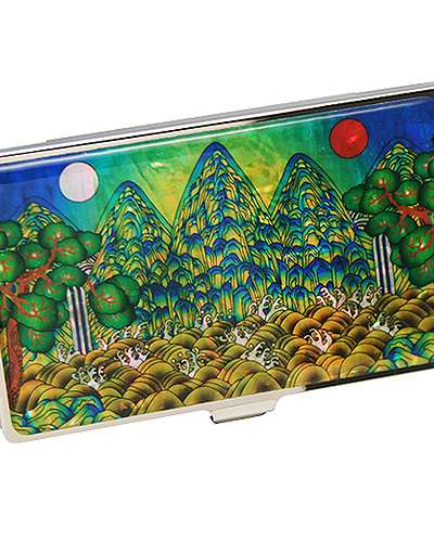 螺鈿漆器 名刺ケース 日月図