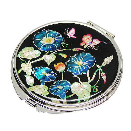 Mother-of-Pearl Hand Mirror Morning Glory