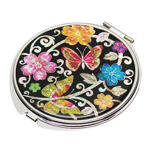 Mother-of-Pearl Hand Mirror Plum Blossom Butterfly 2