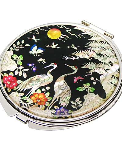 螺鈿手鏡 牡丹松鶴