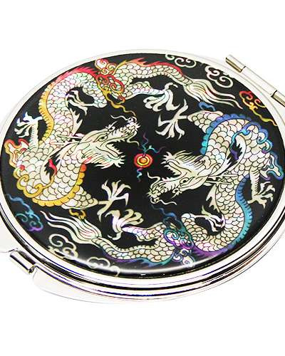 螺鈿手鏡 双龍